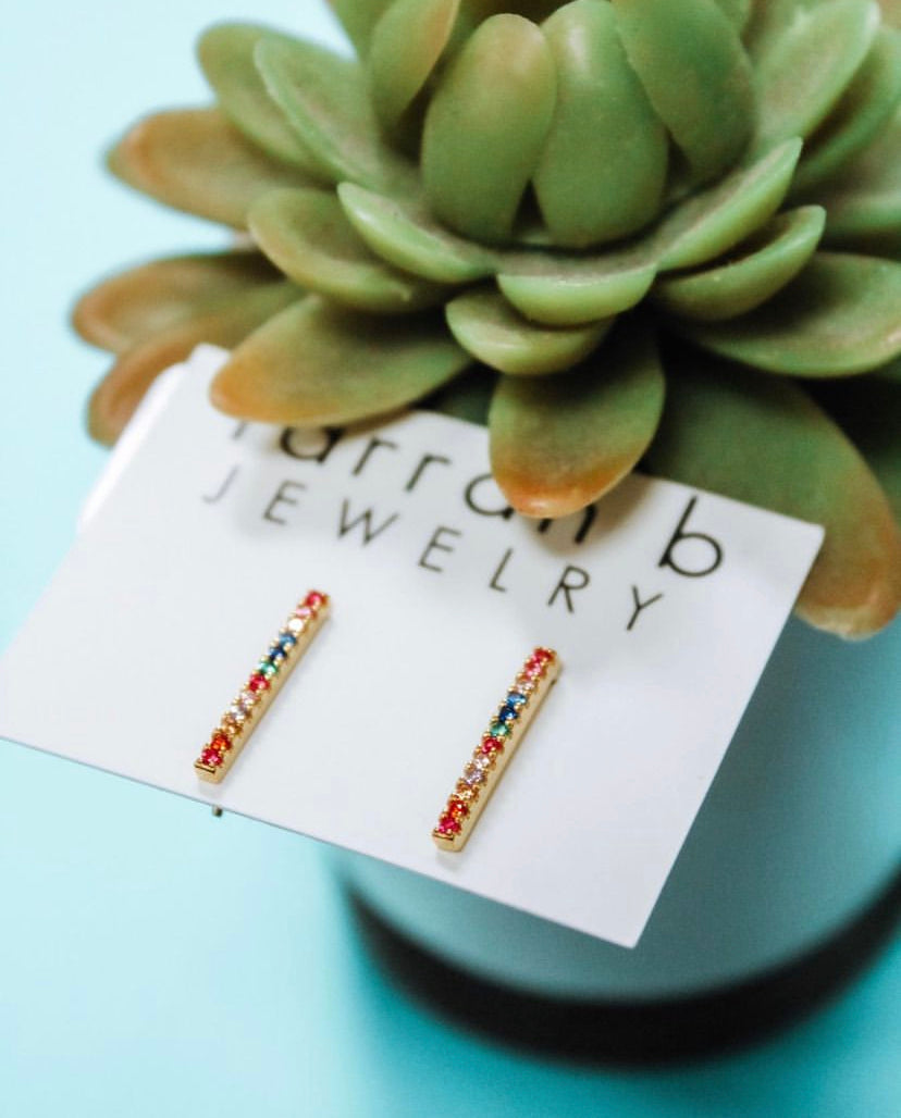 Rainbow Bar Earrings Accessories 