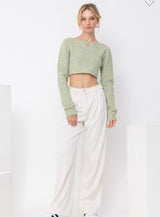 Sage the Day Crop Sweater Tops 