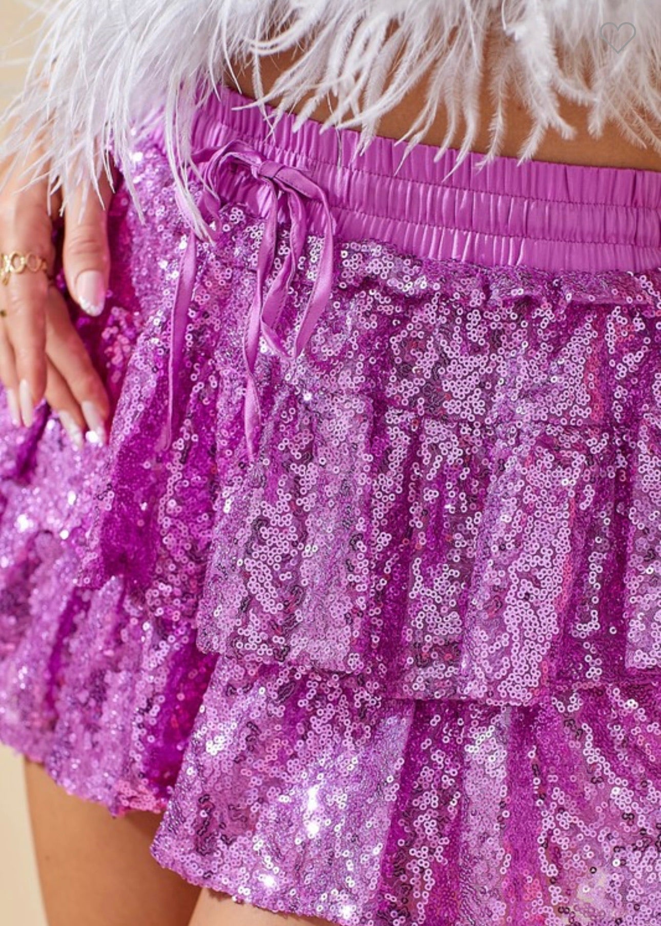 Sequin All the Ruffles Skort Bottoms 
