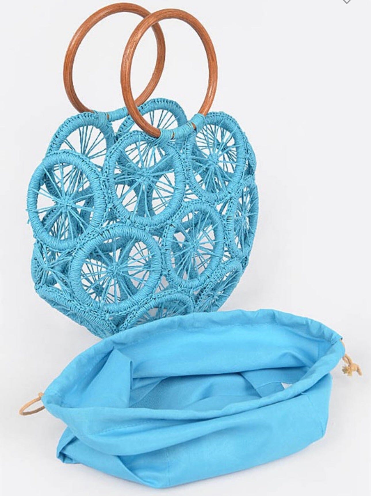 Straw Round Tote Bag Accessories 