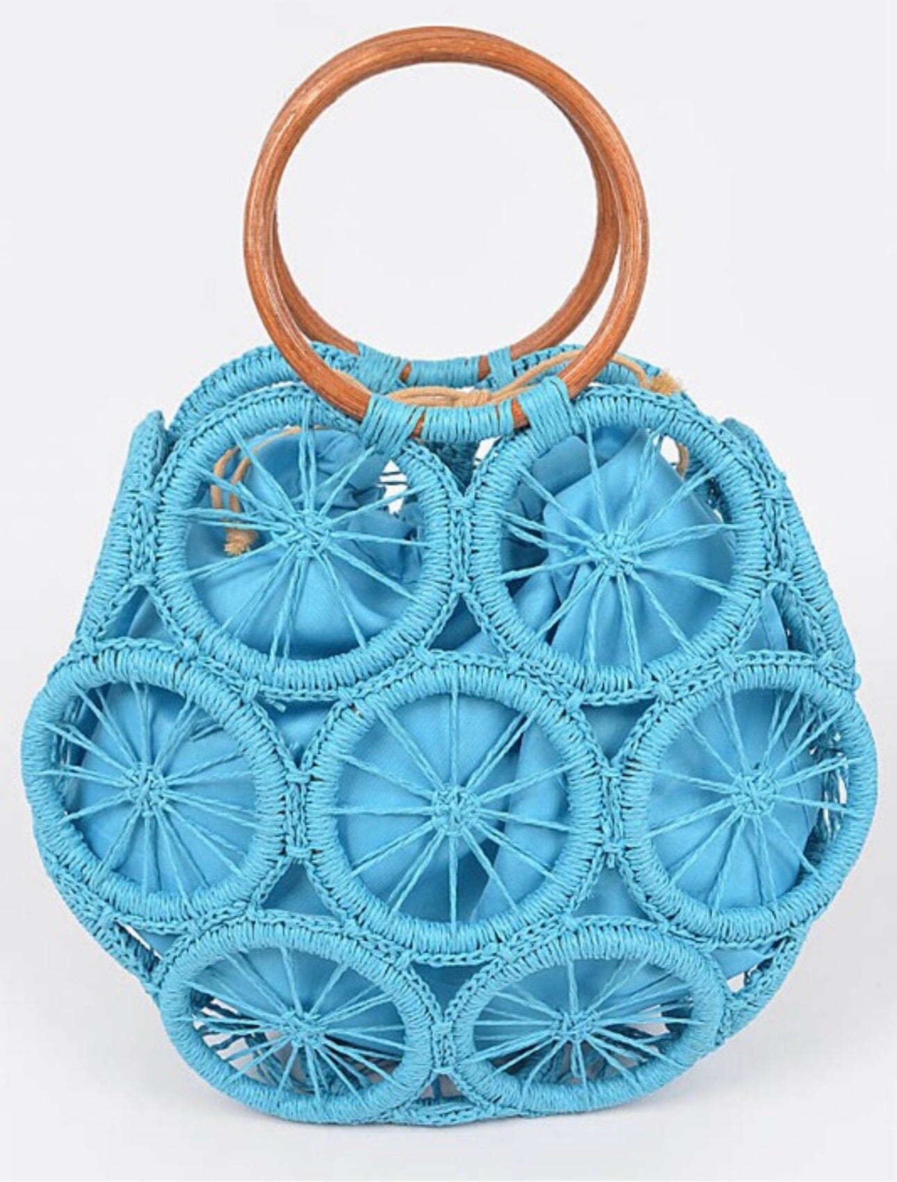 Straw Round Tote Bag Accessories 