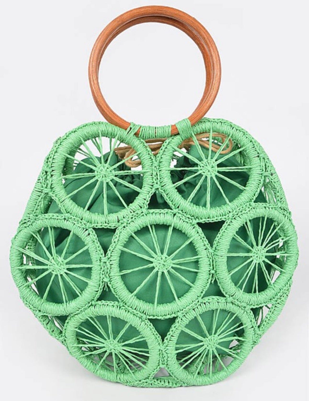 Straw Round Tote Bag Accessories 