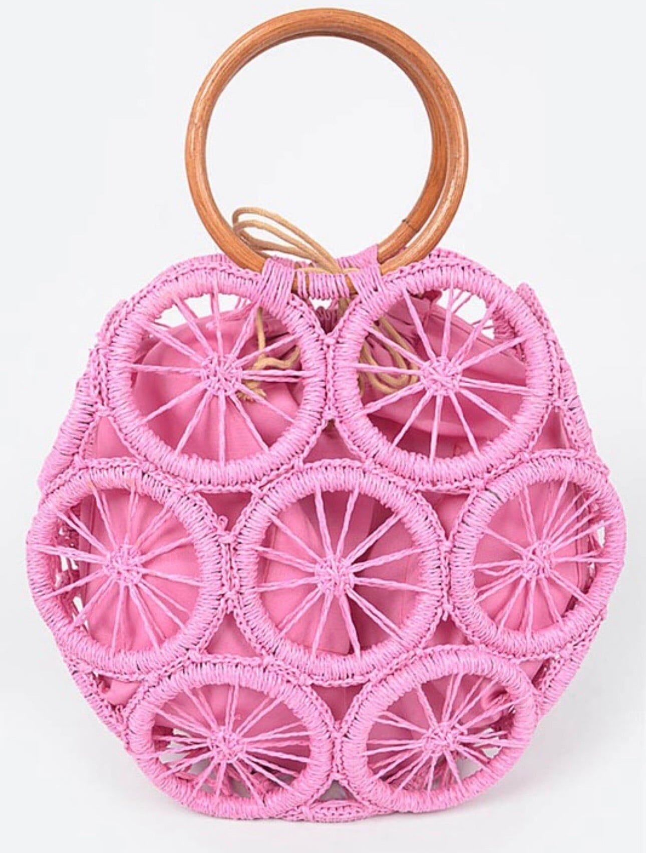 Straw Round Tote Bag Accessories 