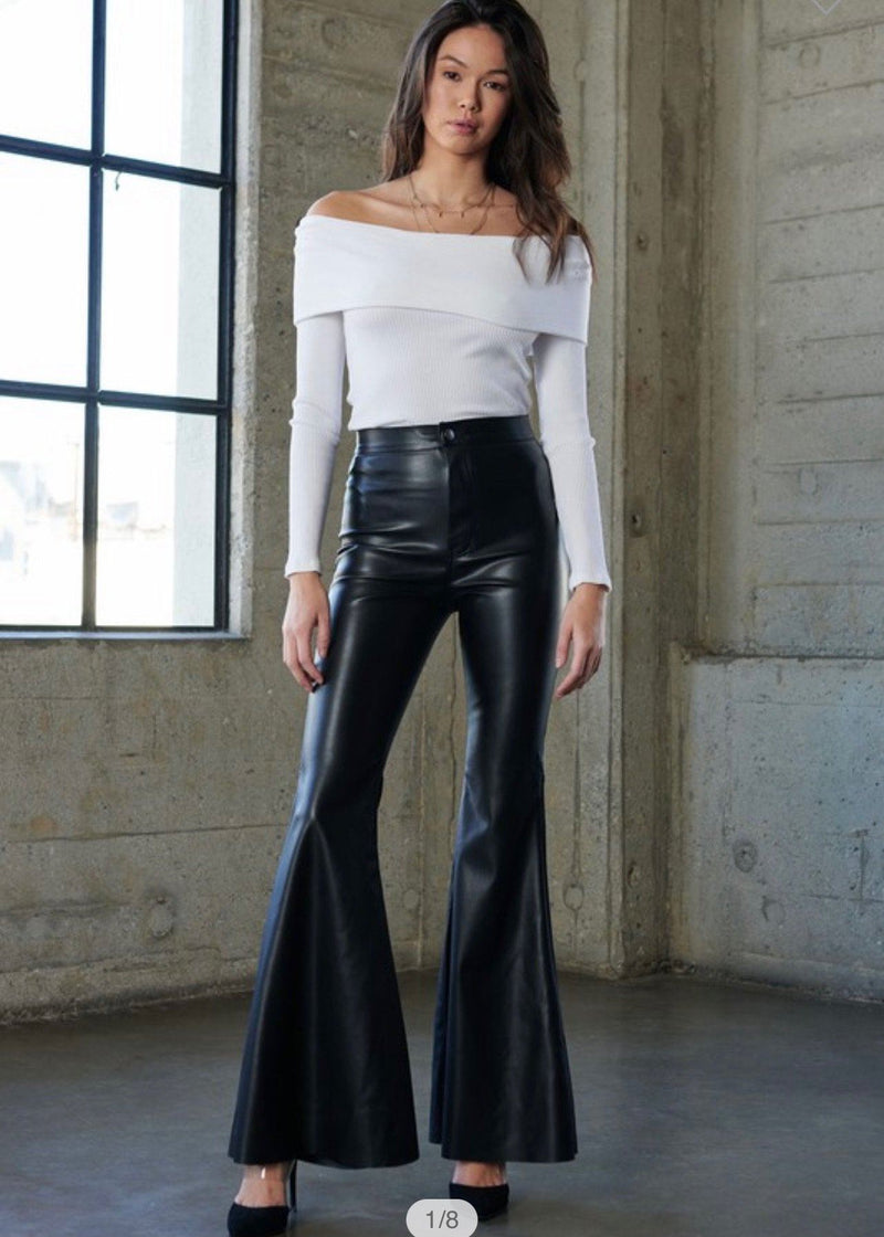 Super Flare Leather Pants
