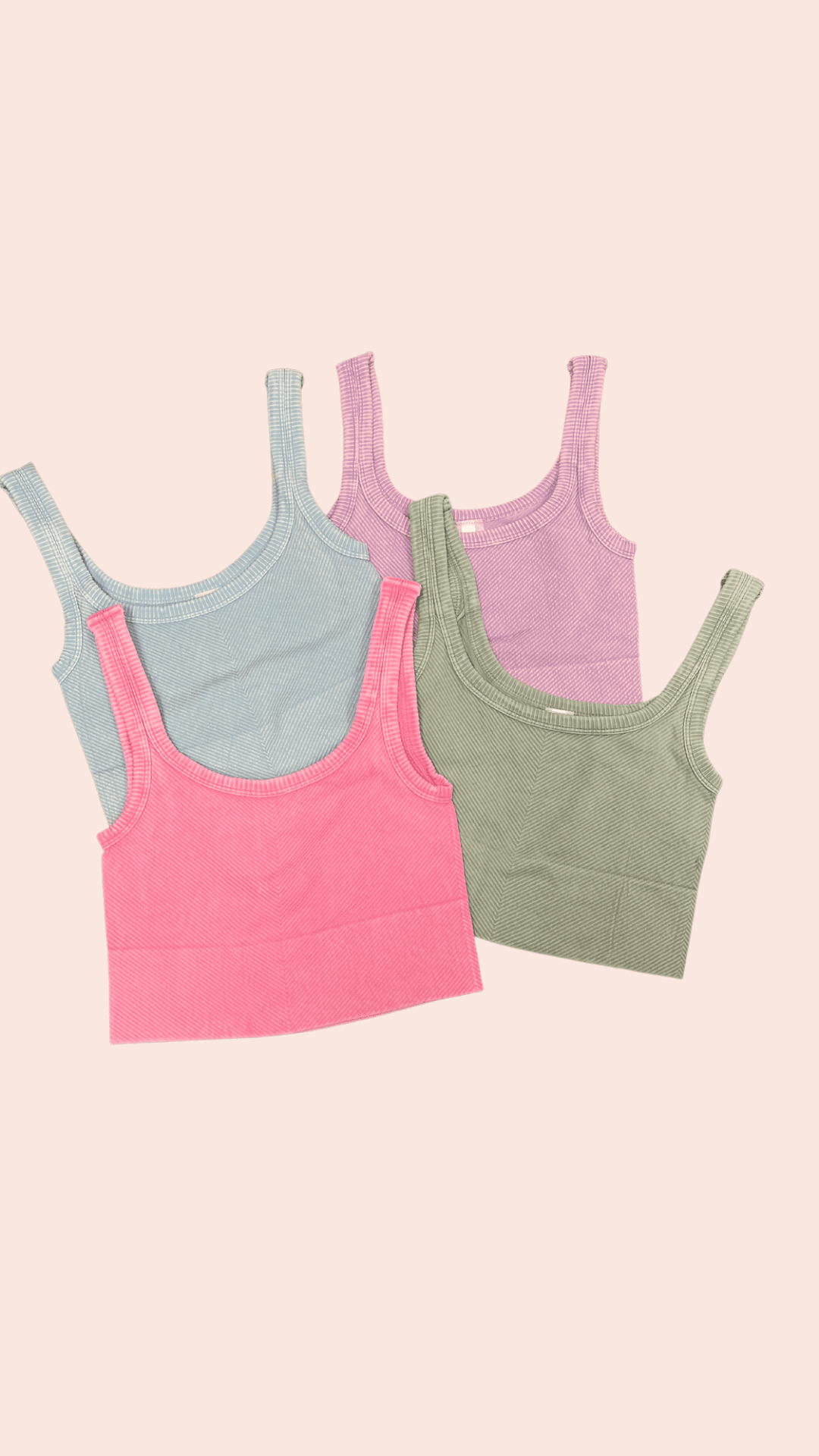 Vintage Chevron Ribbed Crop Tops 