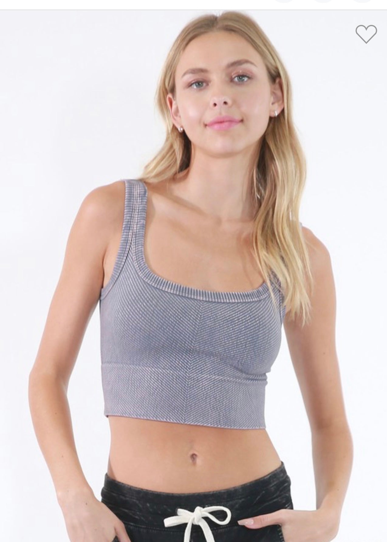 Vintage Chevron Ribbed Crop Tops 