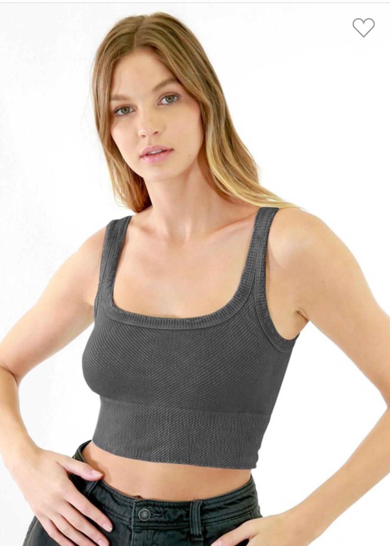 Vintage Chevron Ribbed Crop Tops 