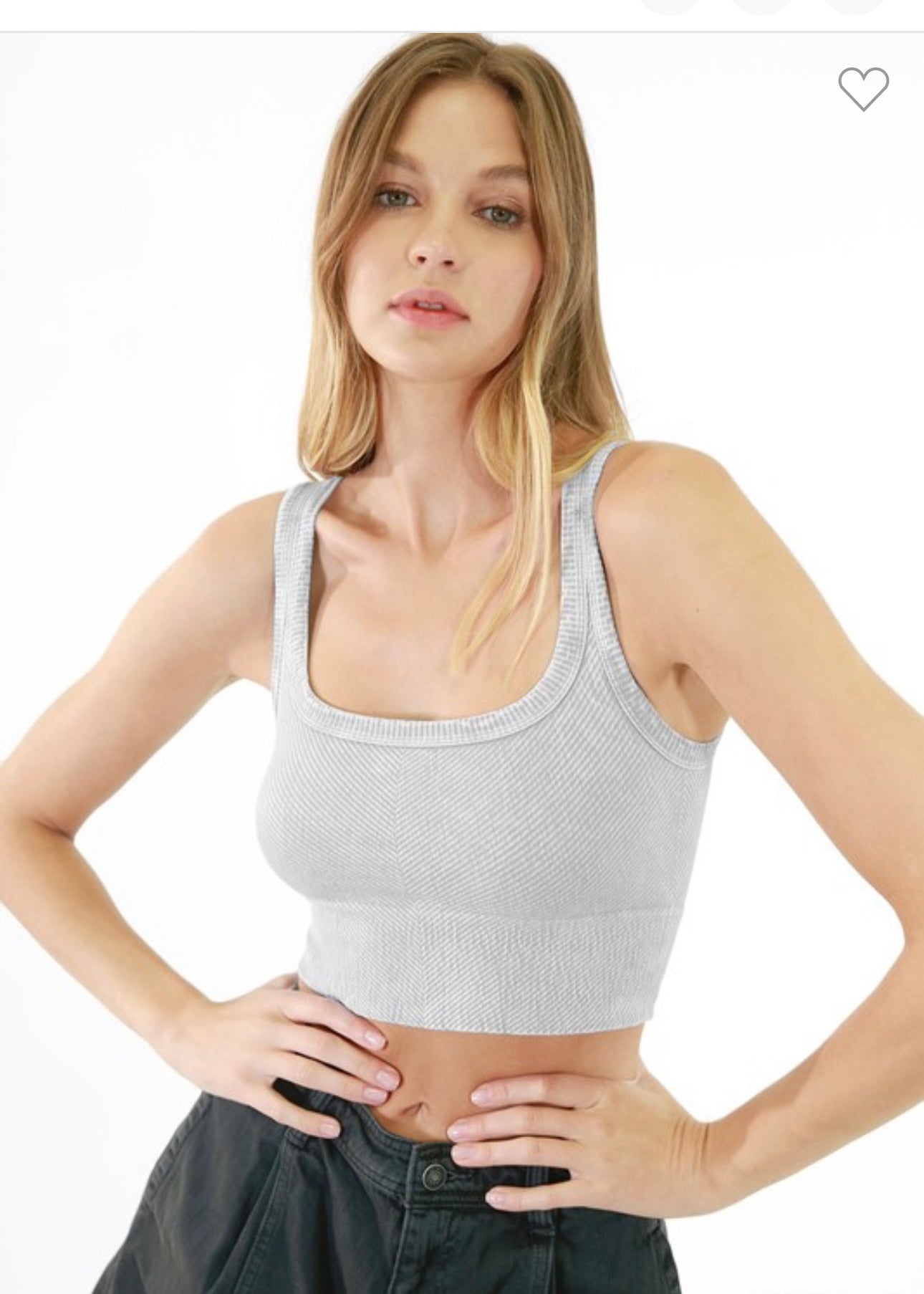 Vintage Chevron Ribbed Crop Tops 